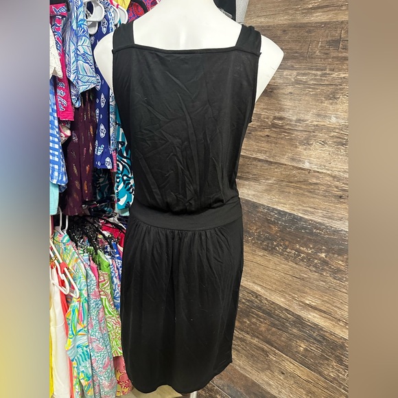 LOFT Black Maxi Sundress Plunge Sleeveless - Picture 2 of 6